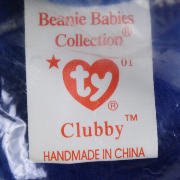 TY Beanie Babies Official Club Clubby 1998 Blue Bear With Tag Plush Toy Sealed