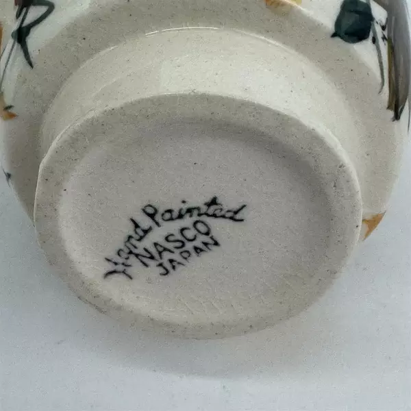 Vintage NASCO Japan Hand- Painted Creamer and Sugar Set w/ Tray Fruit Design