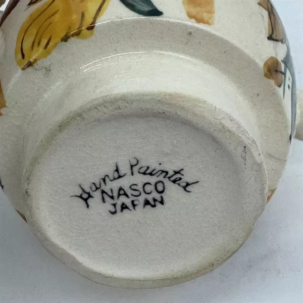Vintage NASCO Japan Hand- Painted Creamer and Sugar Set w/ Tray Fruit Design