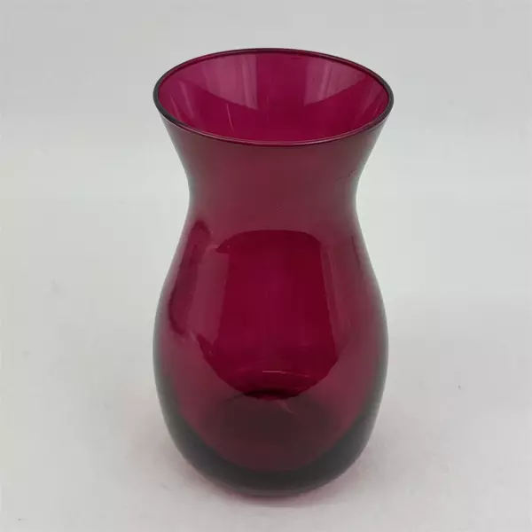 9 Inch Magenta Glass Vase Made In USA