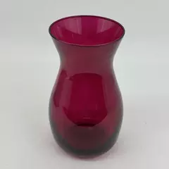 9 Inch Magenta Glass Vase Made In USA