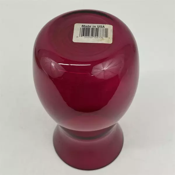 9 Inch Magenta Glass Vase Made In USA