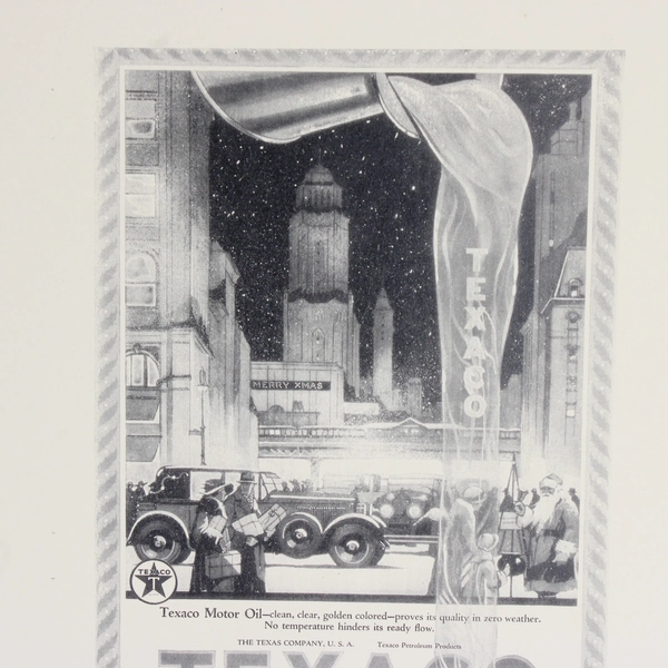 1923 Texaco Christmas Ad Reprint Gas Motor Oil