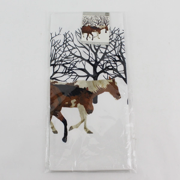 Paper Products Design Winter Horses Kitchen Towel 18 x26 Inches NIP