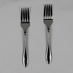 Lot of 2 Wallace Silver Riviera Pattern Salad Forks 7.25" 18/10 Stainless Good
