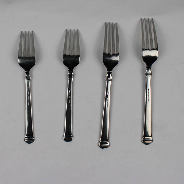 Lot of 4 Wallace Silver Pavillion Pattern 18/10 SS 2 Dinner & 2 Salad Forks Rare