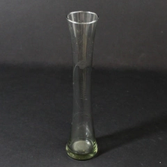 Etched Flower Clear Glass Bud Vase 10"