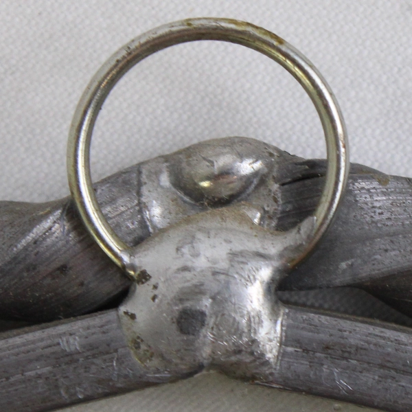 VTG Twisted Pewter Metal Glass Dried Flowers Round Shaped Suncatcher Ornament