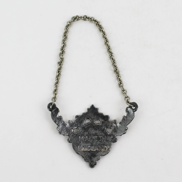 Vintage Ornate Silver Plate Sherry Bottle Decanter Label England