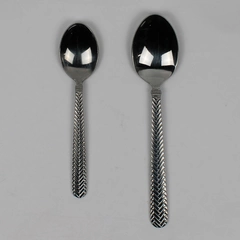 Lot of 2 Wallace Silver Reins Rounded Handle Teaspoon & Oval Soup Spoon Rare