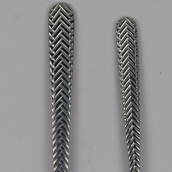 Lot of 2 Wallace Silver Reins Rounded Handle Teaspoon & Oval Soup Spoon Rare