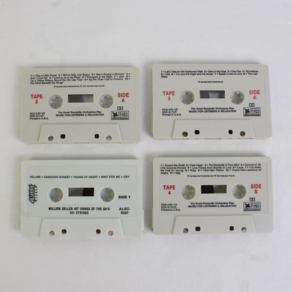 Set of 4 Great Romantic Orchestras Play Music for Listening Relaxation Cassettes