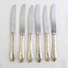 Lot Of 6 Oneida Community Lady Hamilton Silver Plated Dinner Knives Flatware