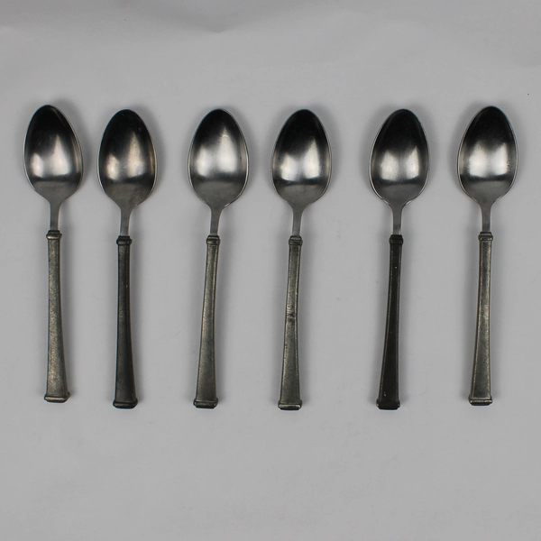 Lot Of 6 Vintage International Pewter Farmington Tablespoons 7.5"