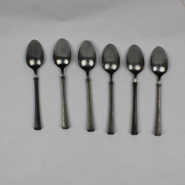Lot Of 6 Vintage International Pewter Farmington Tablespoons 7.5"