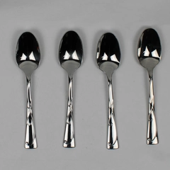 Lot of 4 Towle Blossom Stainless 18/10 Oval Soup Spoons (Teaspoons)