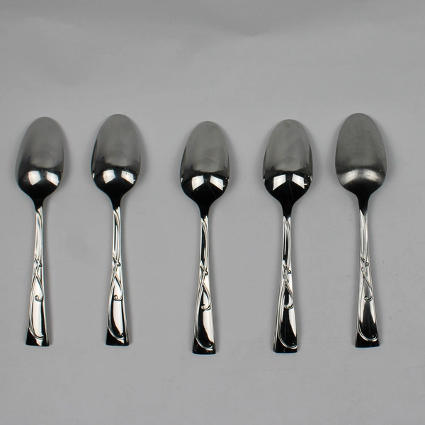 Lot of 5 Towle Blossom Stainless 18/10 Oval Soup Spoons (Teaspoons)