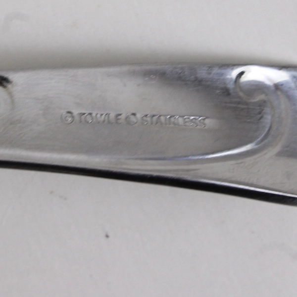 Lot of 5 Towle Blossom Stainless 18/10 Oval Soup Spoons (Teaspoons) Frosted