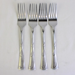 Set Of 4 Towle Blossom 18/0 Dinner Forks Frosted Stainless Steel 7.5"