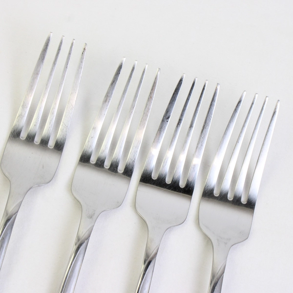 Set Of 4 Towle Blossom 18/0 Dinner Forks Frosted Stainless Steel 7.5"