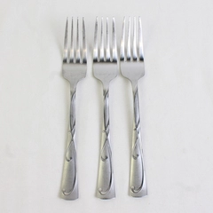 Lot of 3 Towle Blossom 18/0 Dinner Forks Frosted Stainless Steel 7.5"