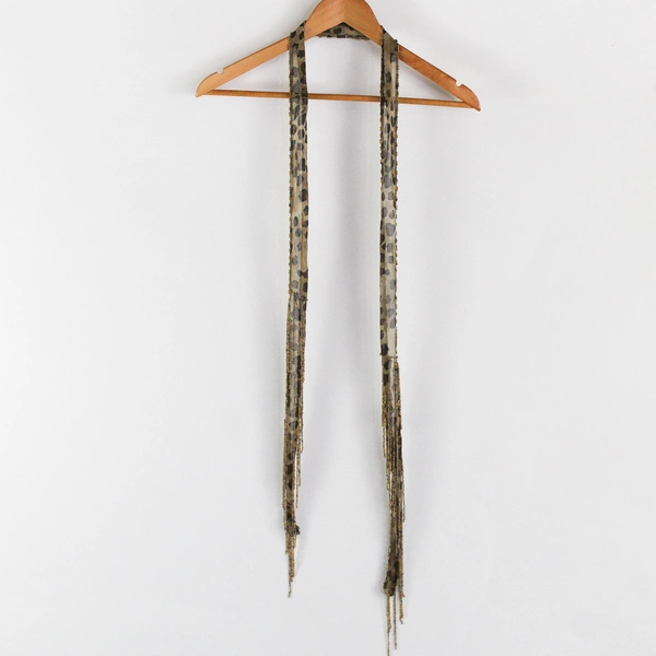 Lot of 4 Unbranded Beaded Fringe Scarves Various Colors and Textures