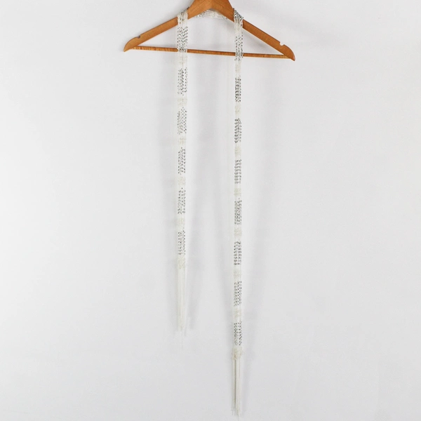 Lot of 4 Unbranded Beaded Fringe Scarves Various Colors and Textures