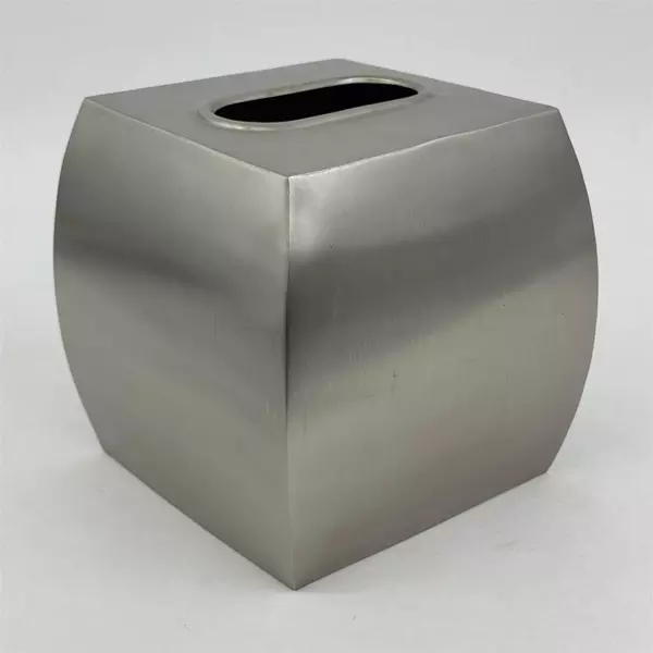 Tokyo Tissue Box Cover Satin Nickel Finish