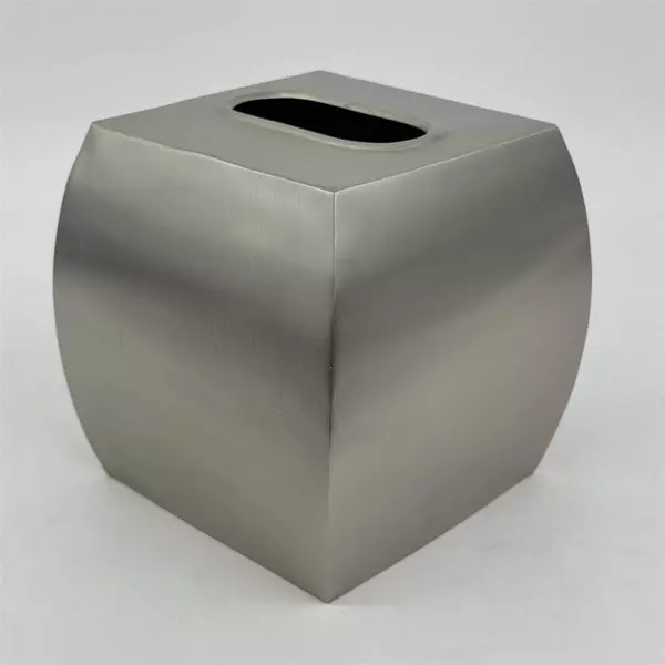 Tokyo Tissue Box Cover Satin Nickel Finish