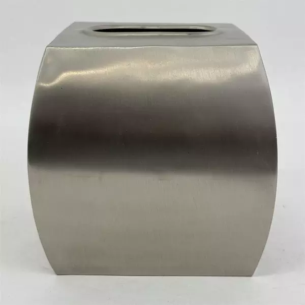 Tokyo Tissue Box Cover Satin Nickel Finish