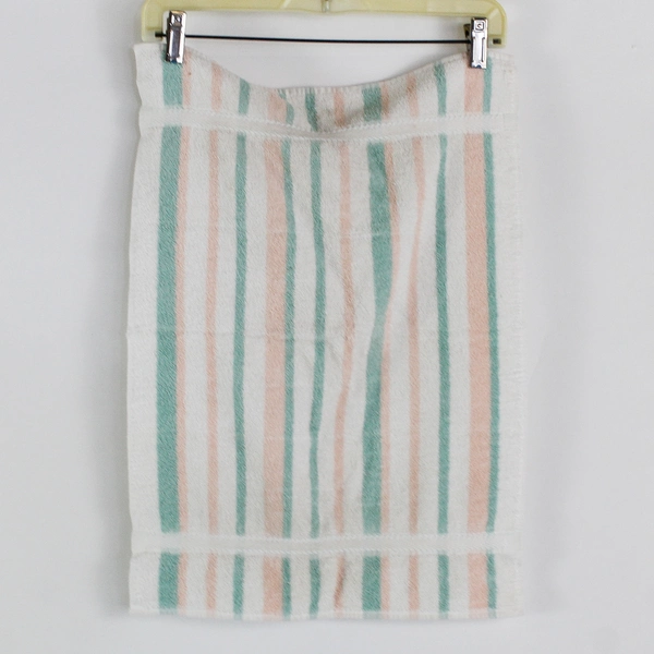 Lot of 3 VTG Caress by Stevens Coral Teal White Cotton Bath & Hand Towels