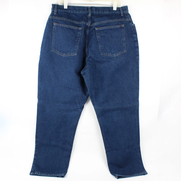 L.L.Bean Women's 18 Original/Relaxed Fit Dark Wash Straight Leg Denim Jeans