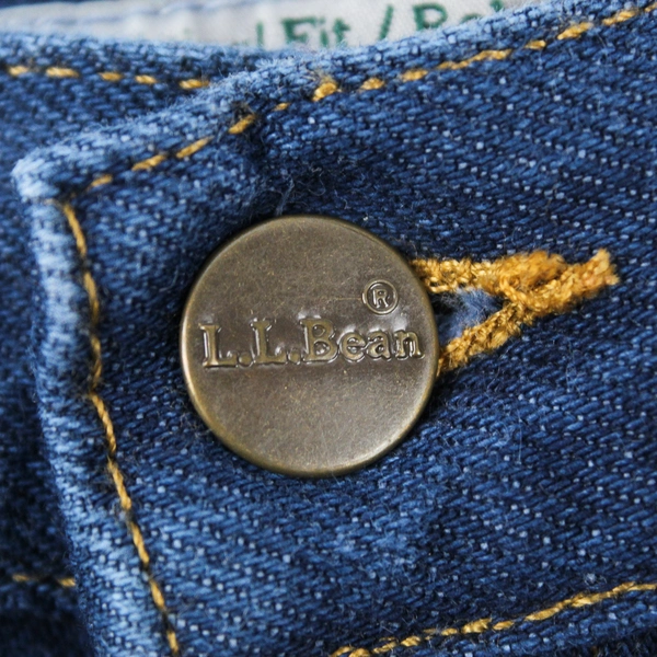 L.L.Bean Women's 18 Original/Relaxed Fit Dark Wash Straight Leg Denim Jeans