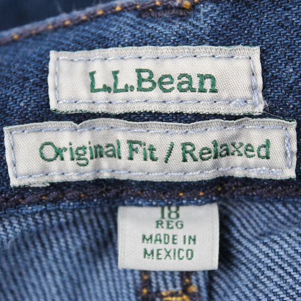 L.L.Bean Women's 18 Original/Relaxed Fit Dark Wash Straight Leg Denim Jeans