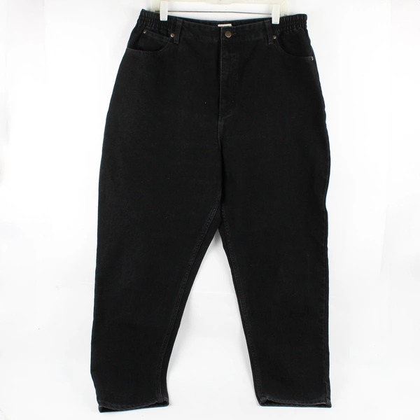 L.L. Bean Women's 18 Reg Black Original/Relaxed Fit Straight Leg Denim Jeans