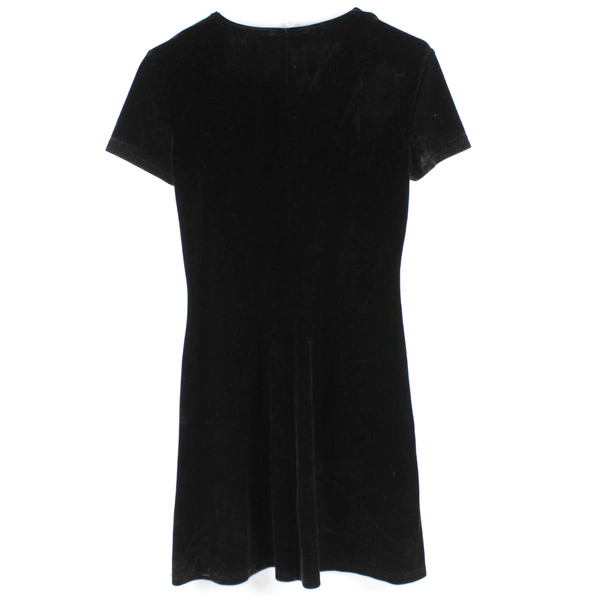 Unbranded 90's Style Women's M Black Mini Velvet Short Sleeve Stretchy Dress