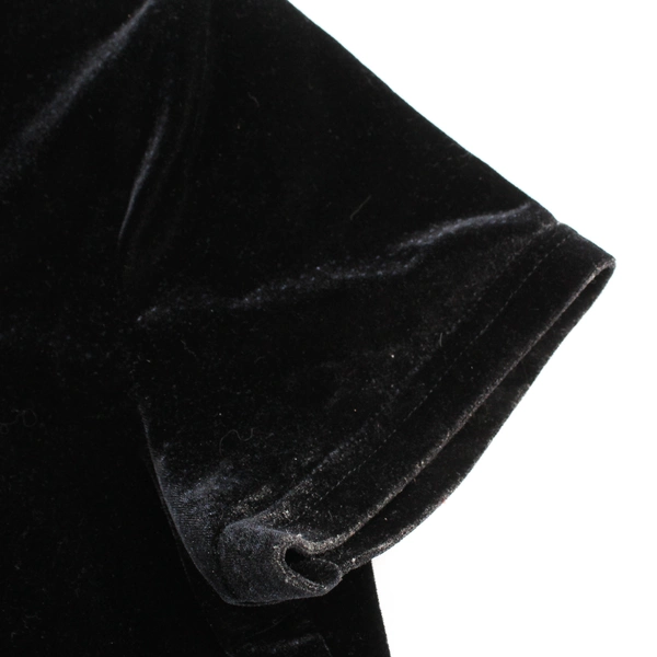 Unbranded 90's Style Women's M Black Mini Velvet Short Sleeve Stretchy Dress