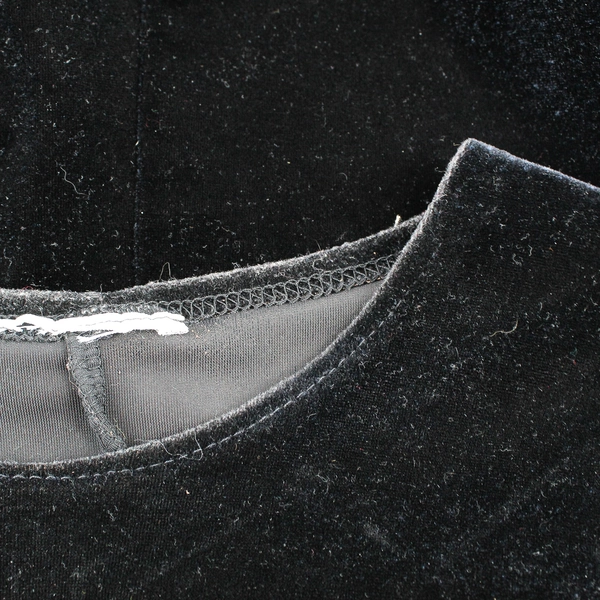 Unbranded 90's Style Women's M Black Mini Velvet Short Sleeve Stretchy Dress