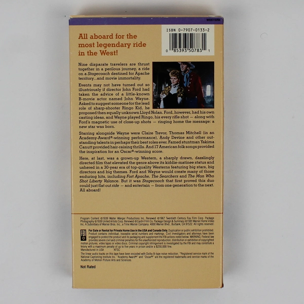 Vntg. Stagecoach VHS Tape 1939, 1967 Release John Wayne