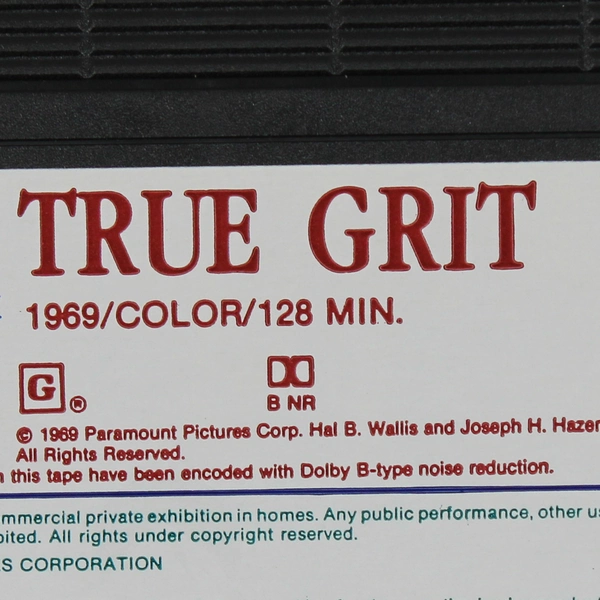 Vintage True Grit VHS Movie, 1992 John Wayne 