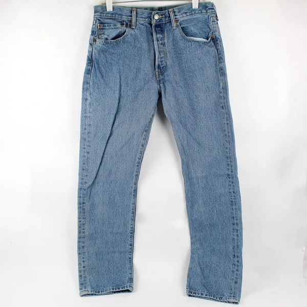 Levi's 501 Men's 32x32 Light Wash Straight Leg Button Fly Denim Jeans