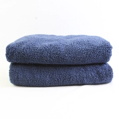 Lot Of 2 Hotel Collection Solid Navy Blue Bath Towel 100% Cotton 28" x 52"