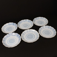 6 MacBeth Evans American Sweetheart Monax White Saucers 6"