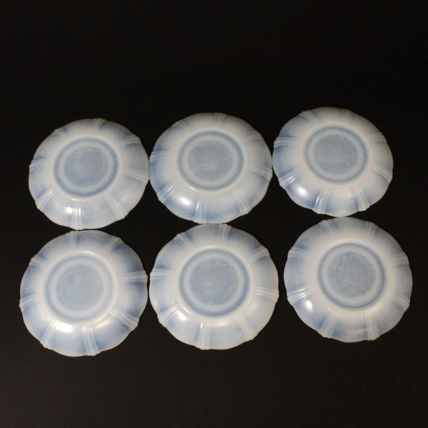 6 MacBeth Evans American Sweetheart Monax White Saucers 6"