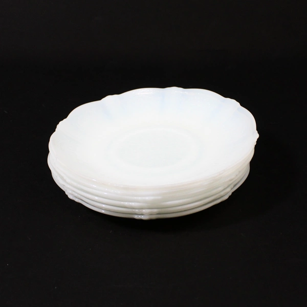 6 MacBeth Evans American Sweetheart Monax White Saucers 6"