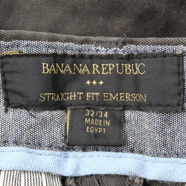 Banana Republic Men's 32x34 Black Classic Fit Flat Front Straight Leg Pants