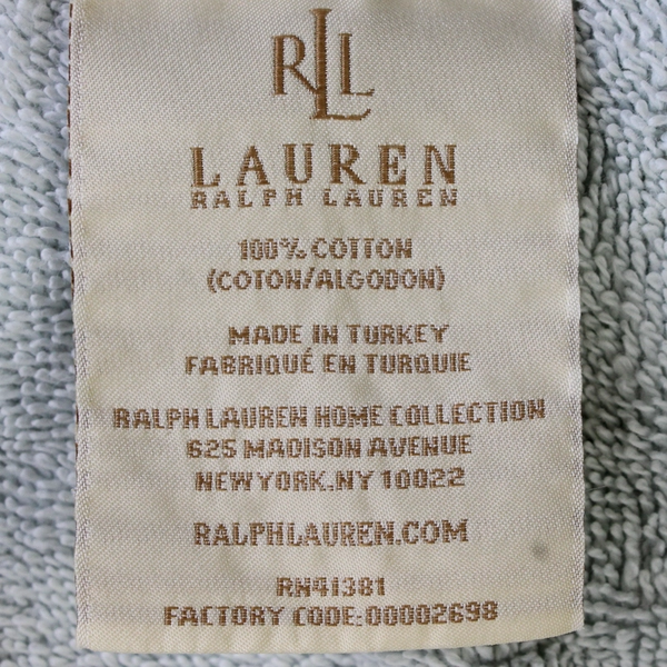 Ralph Lauren Solid Blue Sheet Bath Towels 100% Cotton 30.5" x 68.5"