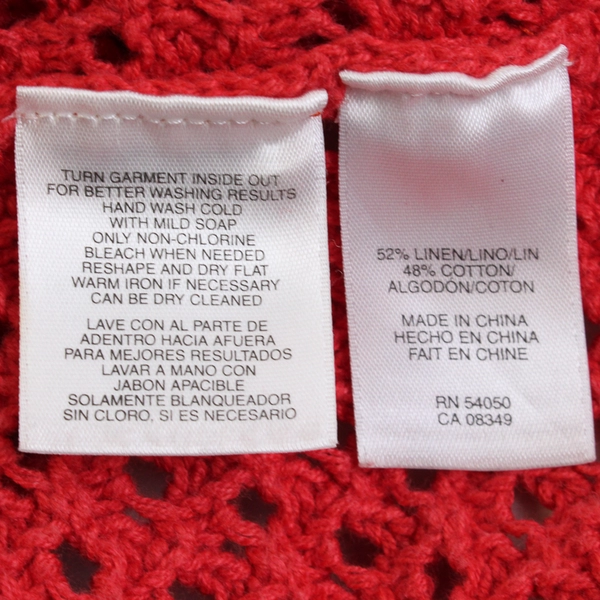 Jones New York Signature Petite Women's Small Red Crochet Sleeveless Vest