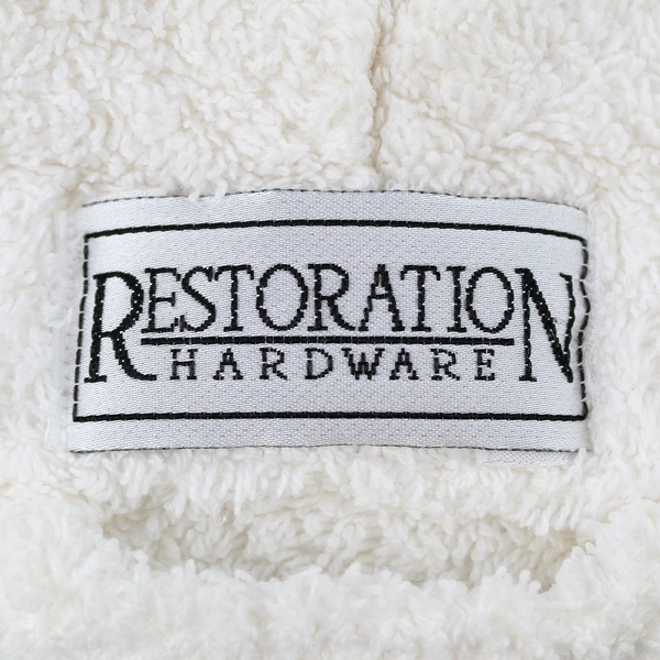 Restoration Hardware Unisex L Luxury Plush Long Robe White Cotton Belted