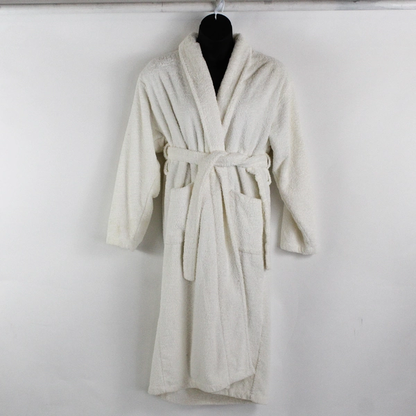Restoration Hardware Unisex L Luxury White Cotton Long Belted Robe